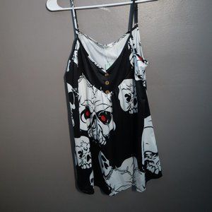 Skull Print Swing Cami Top